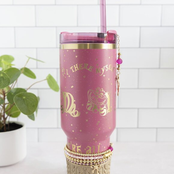 Custom Engraved Cheshire Alice in Wonderland Starbucks x Stanley Berry Pink - Picture 2 of 9